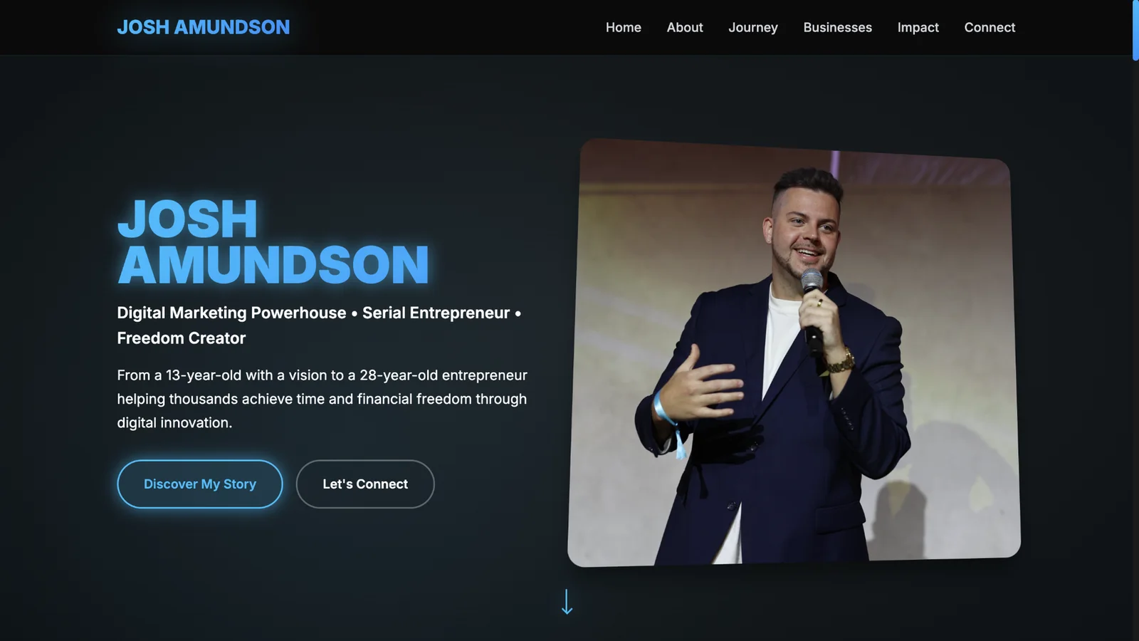 Custom-built personal brand website